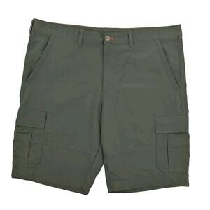 Eddie Bauer Men's Cargo Shorts Size 40 Green Nylon Outdoor Hiking Utility Pocket